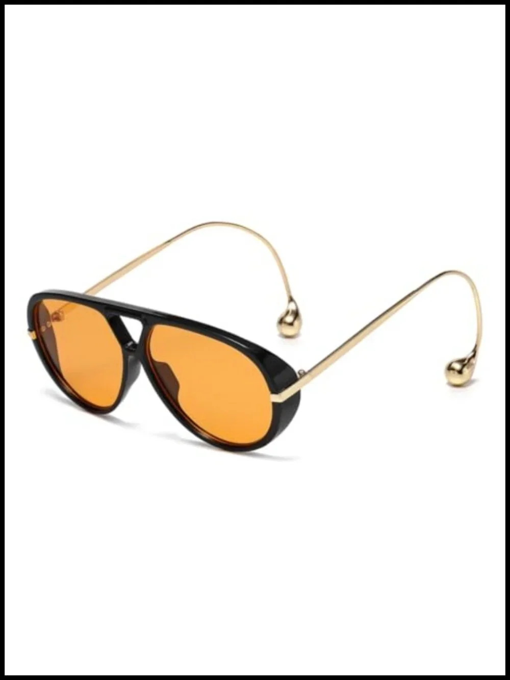 Retro Oversized Pilot Sunglasses UV400 Shield Double Bridge Metal Frame